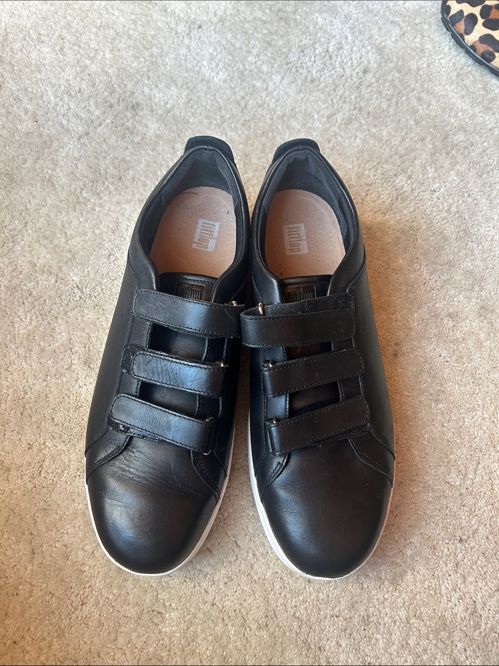 FitFlop Black Velcro Leather Sneakers